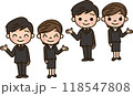 案内するスーツ姿の男女 118547808
