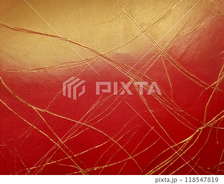 和紙のテクスチャのイメージ素材 金色 赤色 和紙のテクスチャのイメージ素材 金色 赤色 118547819