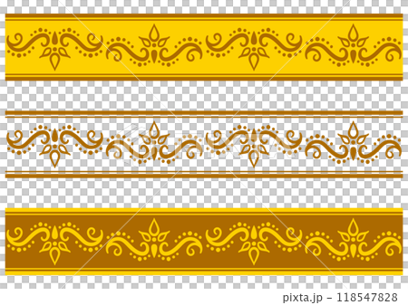 印度風格裝飾邊框集。矢量數據。 118547828