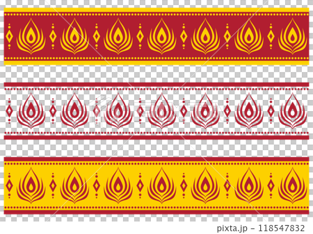 印度風格裝飾邊框集。矢量數據。 印度風格裝飾邊框集。矢量數據。 118547832