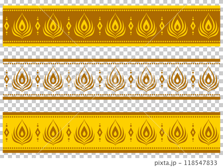 印度風格裝飾邊框集。矢量數據。 118547833