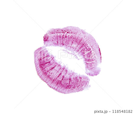 Pretty lips track isolated on the white 118548182