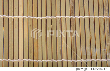 Bamboo mat wooden texture or background 118548212