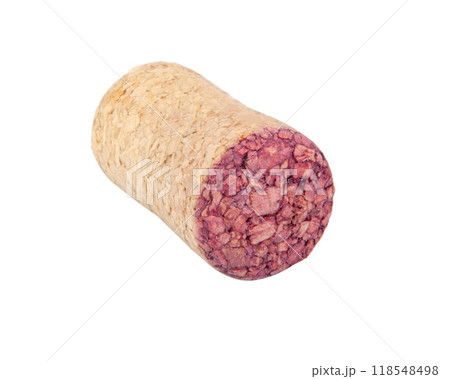Vintage wine cork red circle isolated on the white Vintage wine cork red circle isolated on the white 118548498