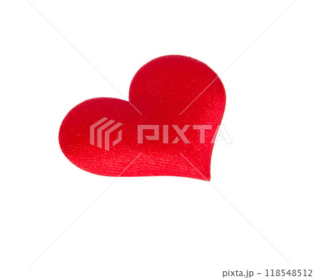Decorative craft heart isolated on the white Decorative craft heart isolated on the white 118548512