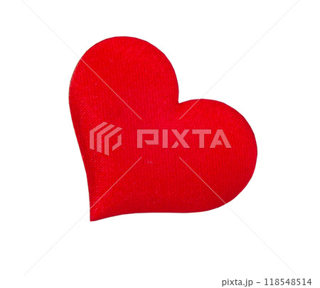 Decorative craft heart isolated on the white Decorative craft heart isolated on the white 118548514