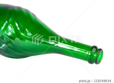 One green wine champange bottle isolated on the white 118548634