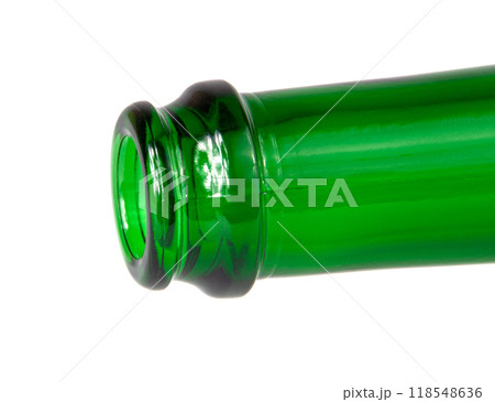 One green wine champange bottle isolated on the white 118548636