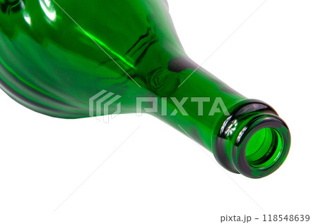 One green wine champange bottle isolated on the white One green wine champange bottle isolated on the white 118548639