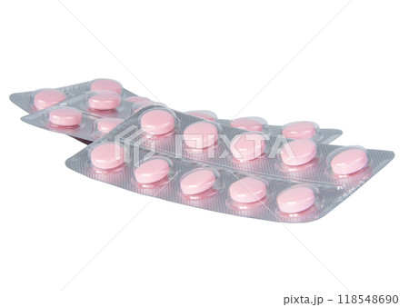 Pink pills for virus medcine isolated on the white Pink pills for virus medcine isolated on the white 118548690