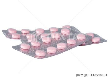 Pink pills for virus medcine isolated on the white Pink pills for virus medcine isolated on the white 118548691