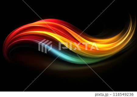 Abstract dark background transparent smooth wave Multicolored with  by generative ai 118549236