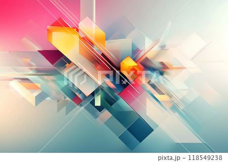 Abstract background creation made from 3d geometric shapes by generative ai 118549238