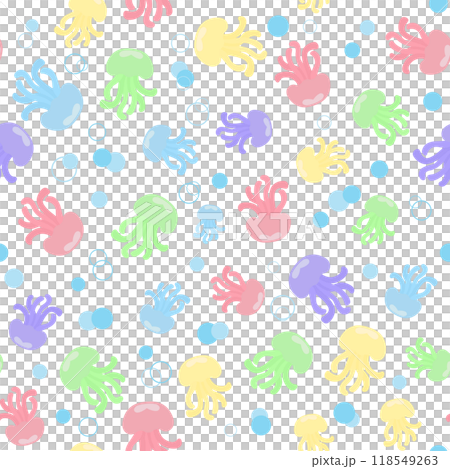 クラゲのシームレスパターン 118549263