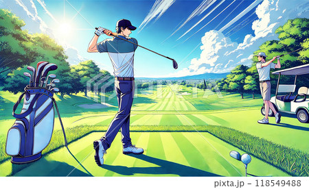 ゴルフをする男性 118549488