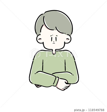 お腹を押さえている男性 118549788