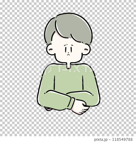 お腹を押さえている男性 118549788