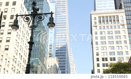 New York City Manhattan Midtown urban architecture. Chrysler building, 42 street skyscraper, USA. New York City Manhattan Midtown urban architecture. Chrysler building, 42 street skyscraper, USA. 118550085