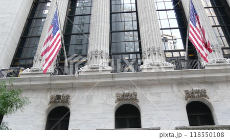 New York Manhattan Downtown Financial District, USA. American Wall street Stock Exchange building. New York Manhattan Downtown Financial District, USA. American Wall street Stock Exchange building. 118550108
