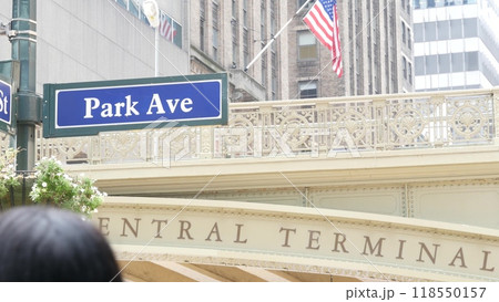 New York City Grand Central Terminal, 42 street, Park Avenue, Pershing Square bridge architecture. 118550157