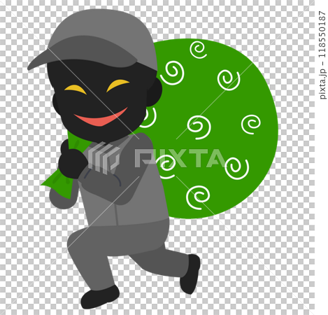 攜帶包袱皮的小偷的插圖 攜帶包袱皮的小偷的插圖 118550187