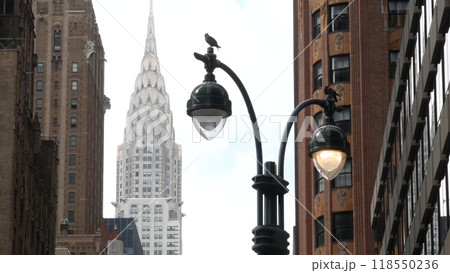 New York City Manhattan Midtown urban architecture. Chrysler building, 42 street skyscraper, USA. New York City Manhattan Midtown urban architecture. Chrysler building, 42 street skyscraper, USA. 118550236