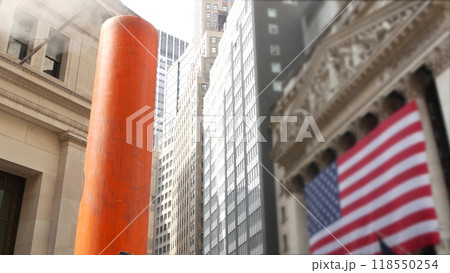 New York Manhattan Downtown Financial District, USA. American Wall street Stock Exchange building. New York Manhattan Downtown Financial District, USA. American Wall street Stock Exchange building. 118550254