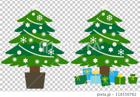 白い飾りのクリスマスツリー 118550762