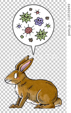 茶色いウサギと病原菌 茶色いウサギと病原菌 118550949