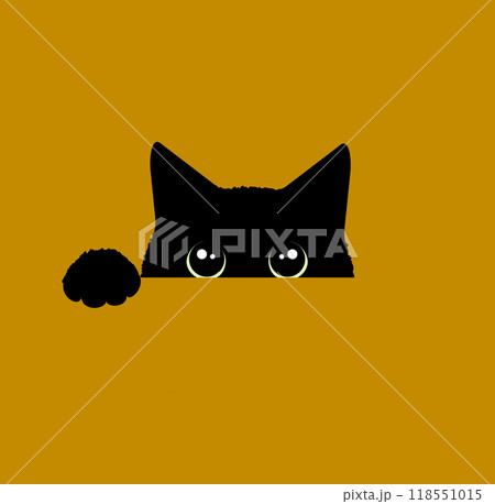 目がクリクリの黒猫の顔 118551015
