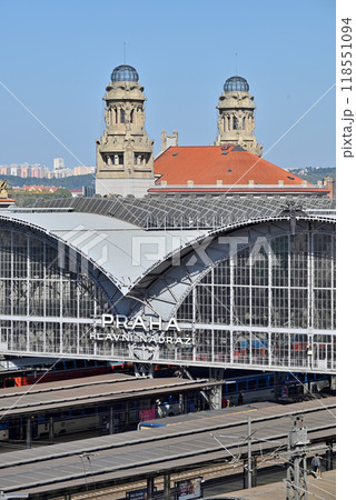 Prague Main Railway Station (Praha hlavni nadrazi), the busiest railway hub in Czechia, in Prague, capital of Czech Republic 118551094
