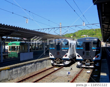 伊豆箱根鉄道修善寺駅E257系踊り子号 伊豆箱根鉄道3000系軌道線カラー 118551122