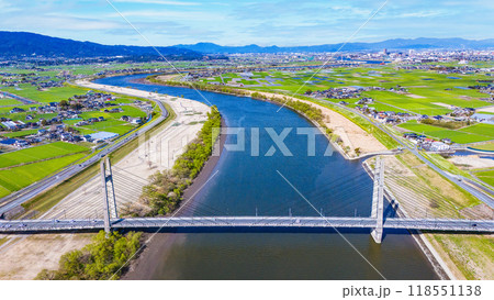 ドローンで空撮した天健寺橋 118551138