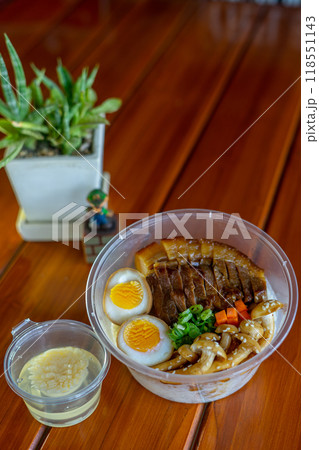 Chashu Rice Bowl on the Table 118551143