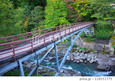 北海道上川郡　忠別川に架かる羽衣歩道橋 118551775