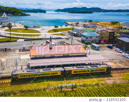 ドローンで撮影した駅 118552105