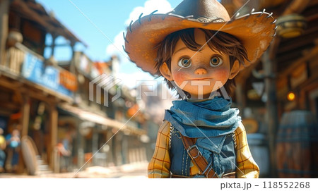 A 3D cartoon character in a space adventure scene. 118552268