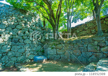 岡山県津山市　津山城の裏鉄門跡と石垣 118552309