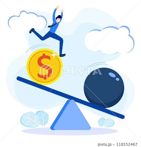 Illustration vector graphic cartoon character of bankrupt 118552467