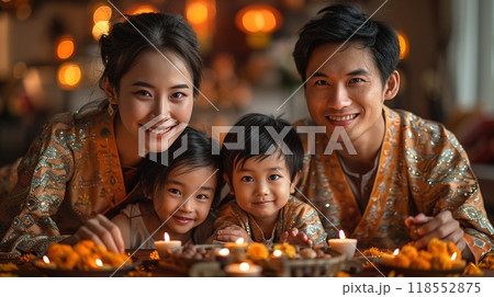 A family celebrating a religious holiday. 118552875