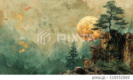 A nature-themed collage with outdoor photos and green 118552893