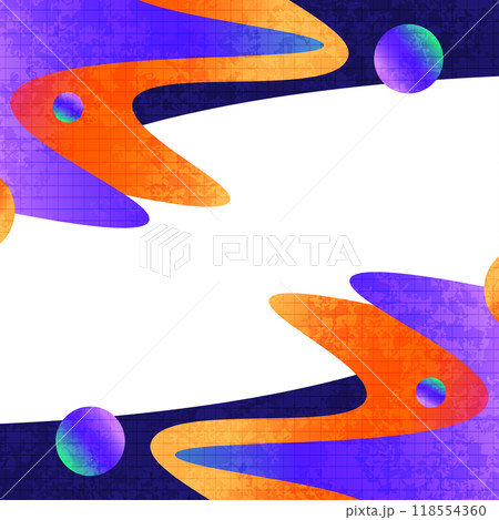 Abstract Background with Colorful Gradient Shapes and Texture Effect. Vibrant and Creative Cover or Banner Design Template 118554360