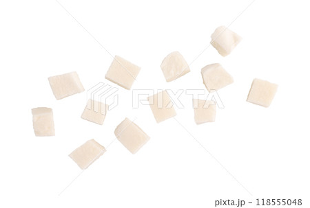 mozzarella cheese isolated on white 118555048