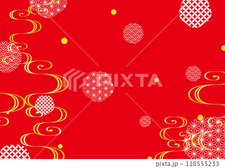 背景素材　和　流水紋 118555233