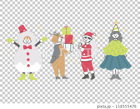 クリスマスを楽しむ子供たちのイラスト クリスマスを楽しむ子供たちのイラスト 118555476