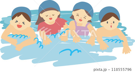 こども_水遊び_4人 118555796