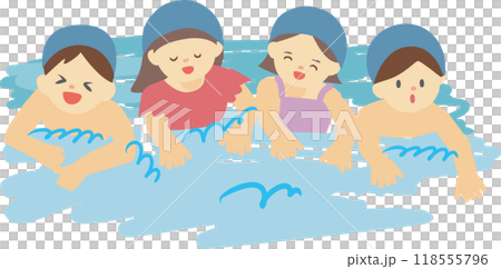 こども_水遊び_4人 118555796