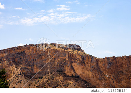 dark orange mountain near Areni, Armenia in summer 118556124