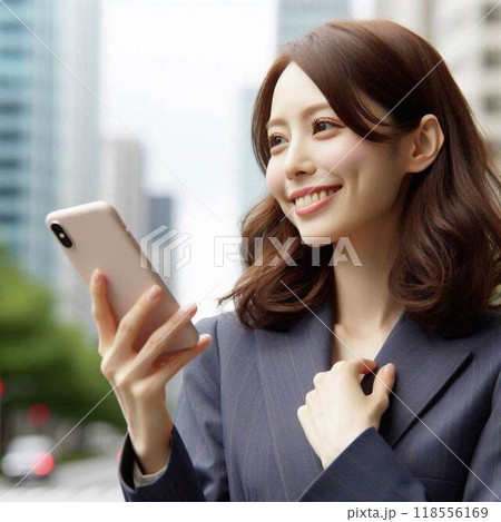 オフィス街で目的の場所を探している女性 118556169