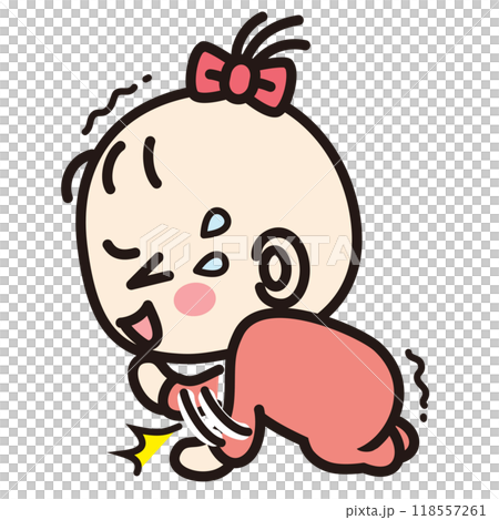 女嬰撞到地板上大笑 118557261